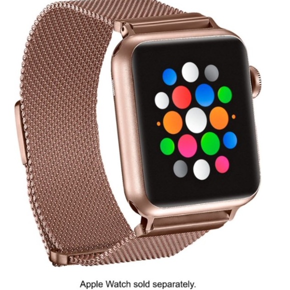 Platinum™ - Magnetic Stainless Steel Mesh Band for Apple Watch, Rose Gold - Picture 6 of 8